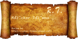Rücker Tímea névjegykártya